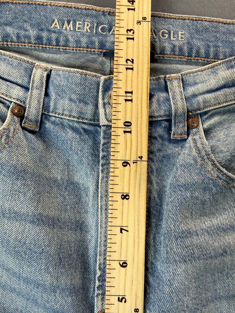 American Eagle Super High Rise Baggy Straight Denim distressed jeans Women’s 6 - Picture 6 of 8